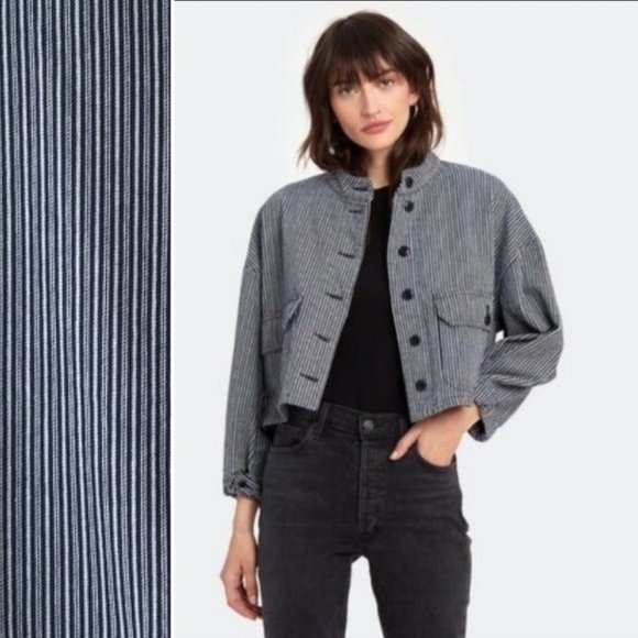 NWT! The Great Pilot Striped Jacket Vintage Hickory Striped Size 3 - Picture 6 of 15